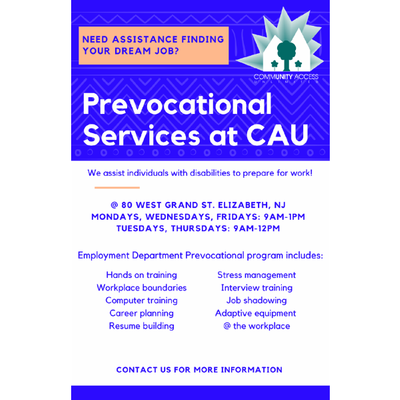 Prevocational Services for Individuals with Disabilities by CAU