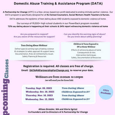 Domestic Abuse Training & Assistance Program (DATA): Children Exposed to DV